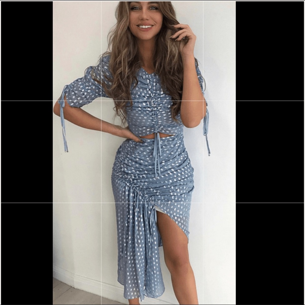 Blue & Silver Midi Dress